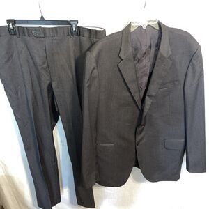 Coppley Black Label Men’s 2 Pc. Suit Size 48L 40x31 Charcoal Gray Wool Business